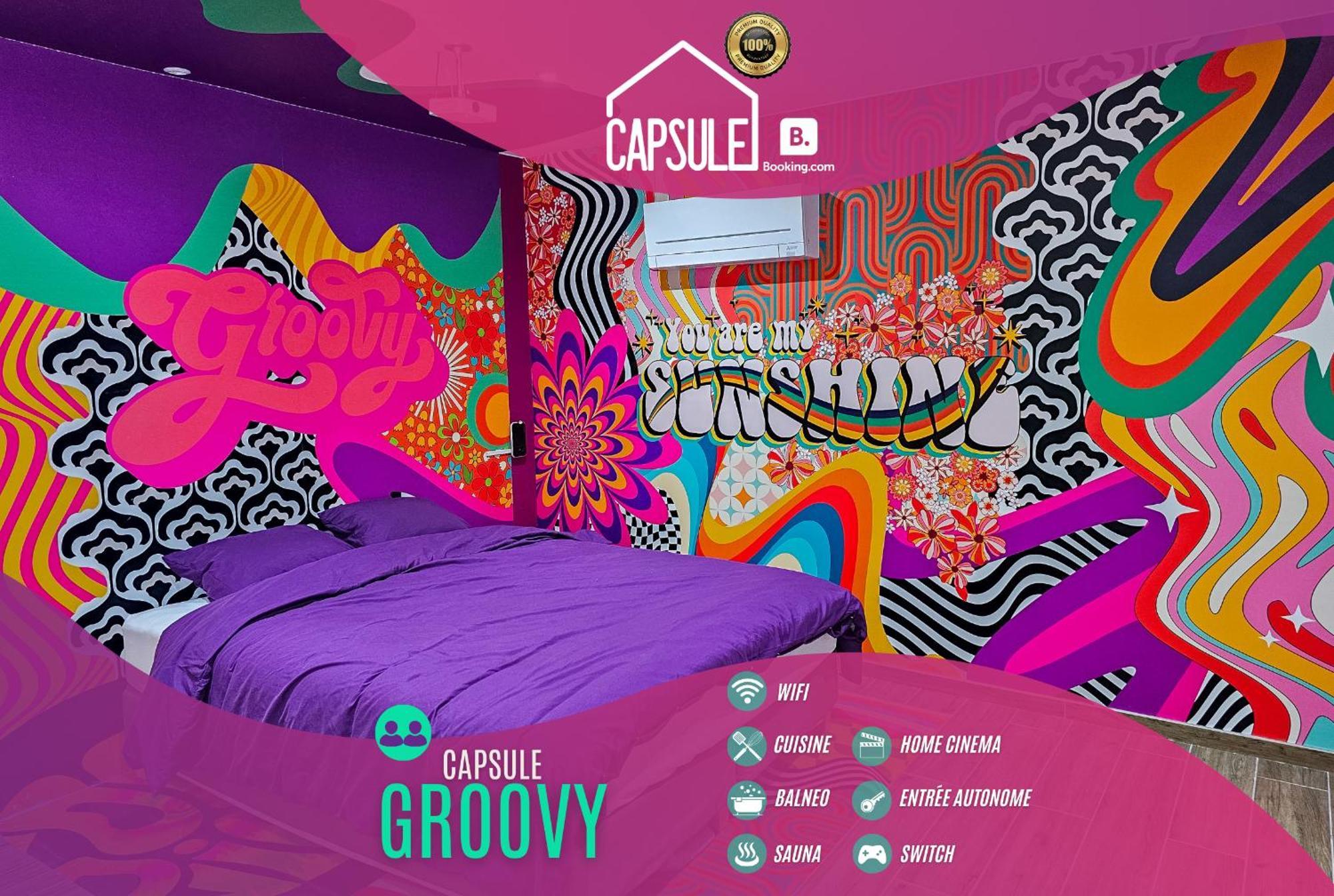 Capsule Groovy-Jacuzzi-Sauna-Billard-Netflix- Nintendo Switch & Jeux 몽스 외부 사진